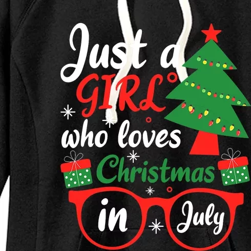 Just A  Who Loves Christmas In July Summer Women's Fleece Hoodie