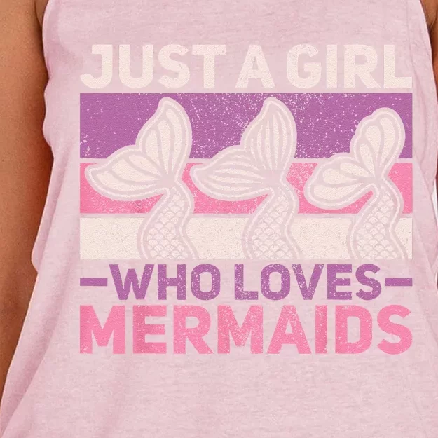 Just A Who Loves Mermaids Mermaid Birthday Party Outfit Women's Knotted Racerback Tank