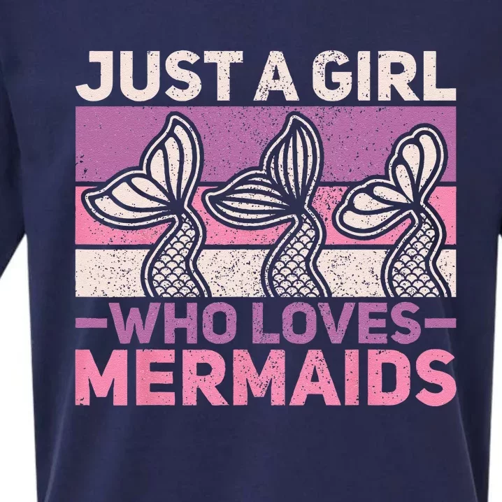 Just A Who Loves Mermaids Mermaid Birthday Party Outfit Sueded Cloud Jersey T-Shirt