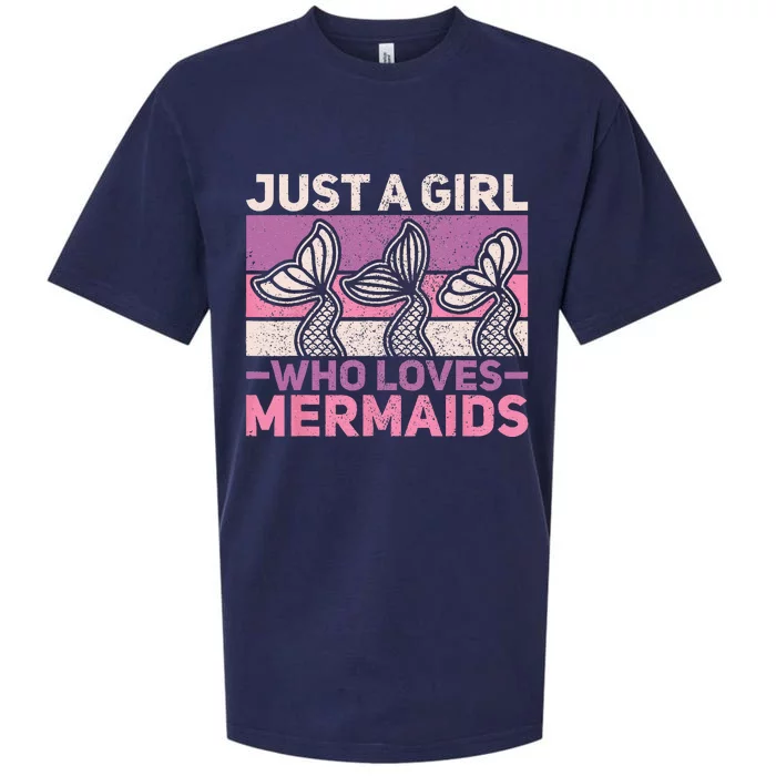 Just A Who Loves Mermaids Mermaid Birthday Party Outfit Sueded Cloud Jersey T-Shirt