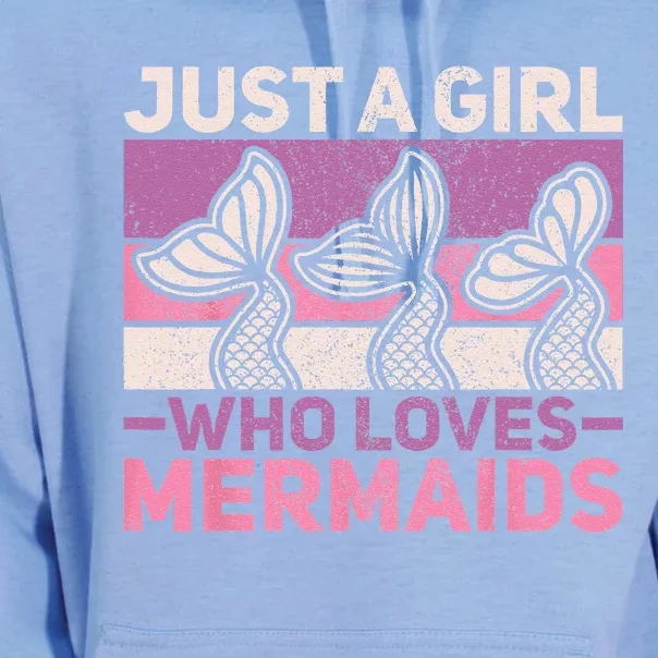 Just A Who Loves Mermaids Mermaid Birthday Party Outfit Unisex Surf Hoodie