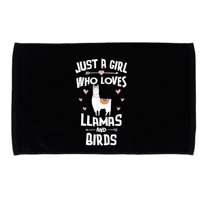 Just A Who Loves Llamas And Birds Gift Microfiber Hand Towel