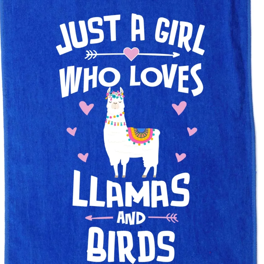 Just A Who Loves Llamas And Birds Gift Platinum Collection Golf Towel