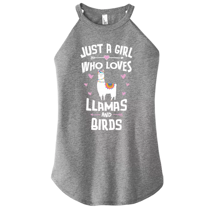 Just A Who Loves Llamas And Birds Gift Women’s Perfect Tri Rocker Tank