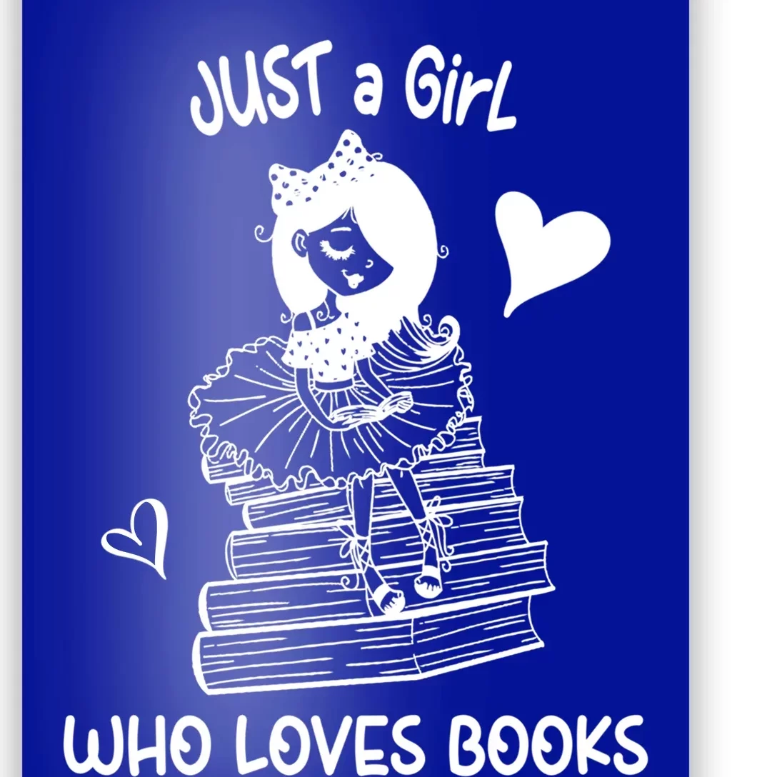 Just A Who Loves Books Reading Book Cute Heart Bookish Gift Poster