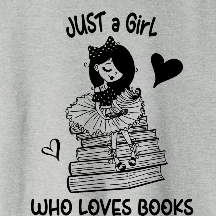 Just A Who Loves Books Reading Book Cute Heart Bookish Gift Women's Crop Top Tee