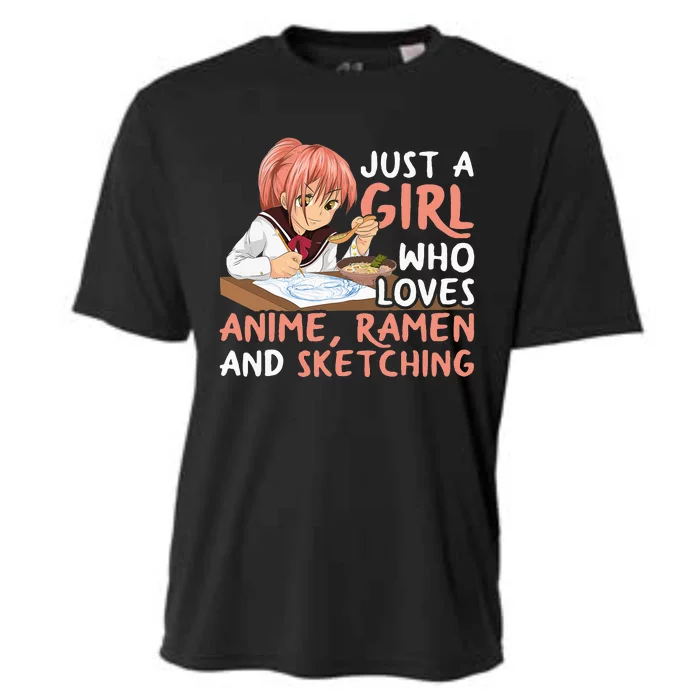 Just A  Who Loves Anime Ra And Sketching Japan Anime Cooling Performance Crew T-Shirt