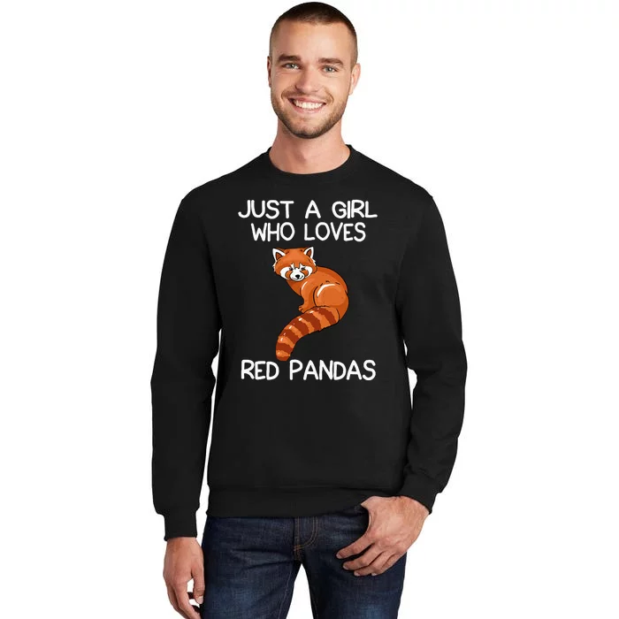 Just A Who Loves Red Pandas Gift Red Panda Gifts Tall Sweatshirt