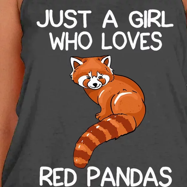 Just A Who Loves Red Pandas Gift Red Panda Gifts Women's Knotted Racerback Tank