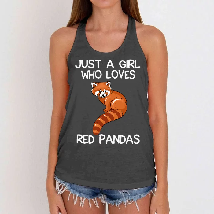 Just A Who Loves Red Pandas Gift Red Panda Gifts Women's Knotted Racerback Tank