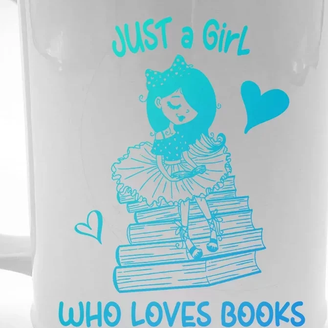 Just A Who Loves Books Reading Book Cute Heart Bookish Gift Front & Back Beer Stein