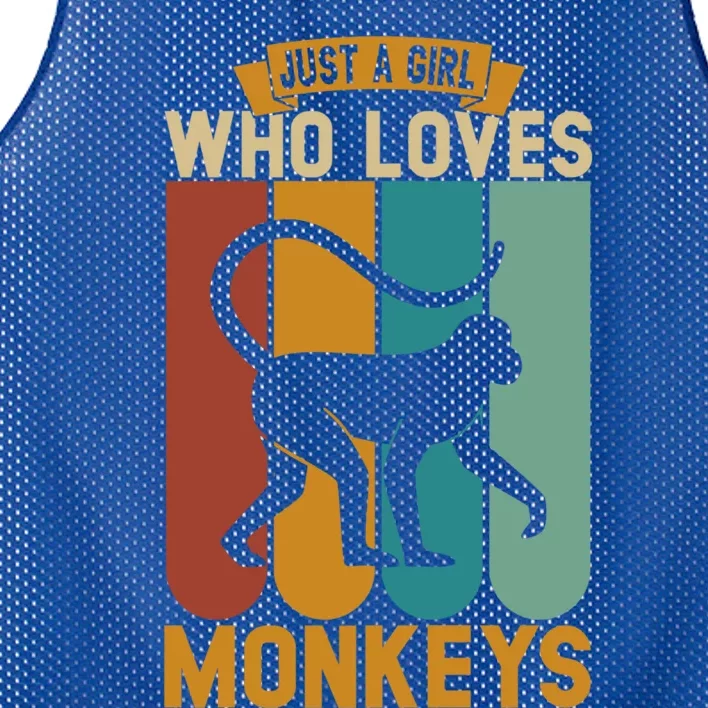 Just A Who Loves Monkeys Cute Gift Mesh Reversible Basketball Jersey Tank