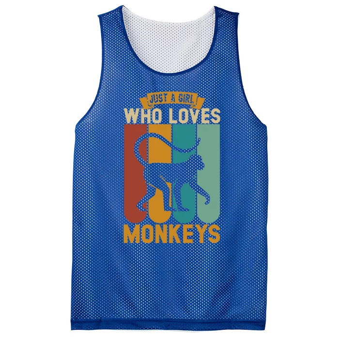 Just A Who Loves Monkeys Cute Gift Mesh Reversible Basketball Jersey Tank