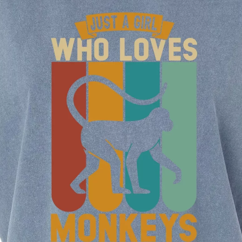 Just A Who Loves Monkeys Cute Gift Garment-Dyed Women's Muscle Tee