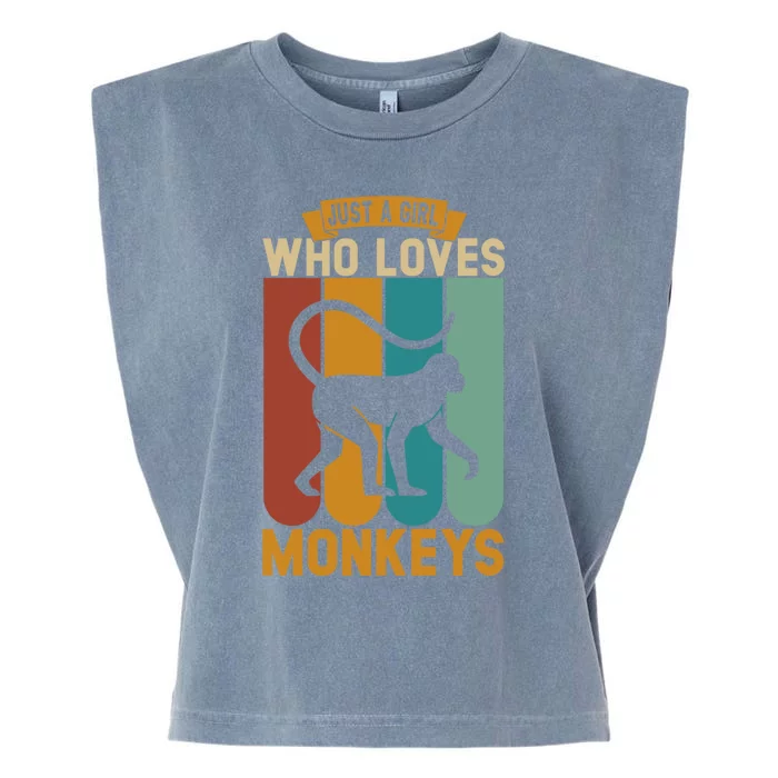 Just A Who Loves Monkeys Cute Gift Garment-Dyed Women's Muscle Tee