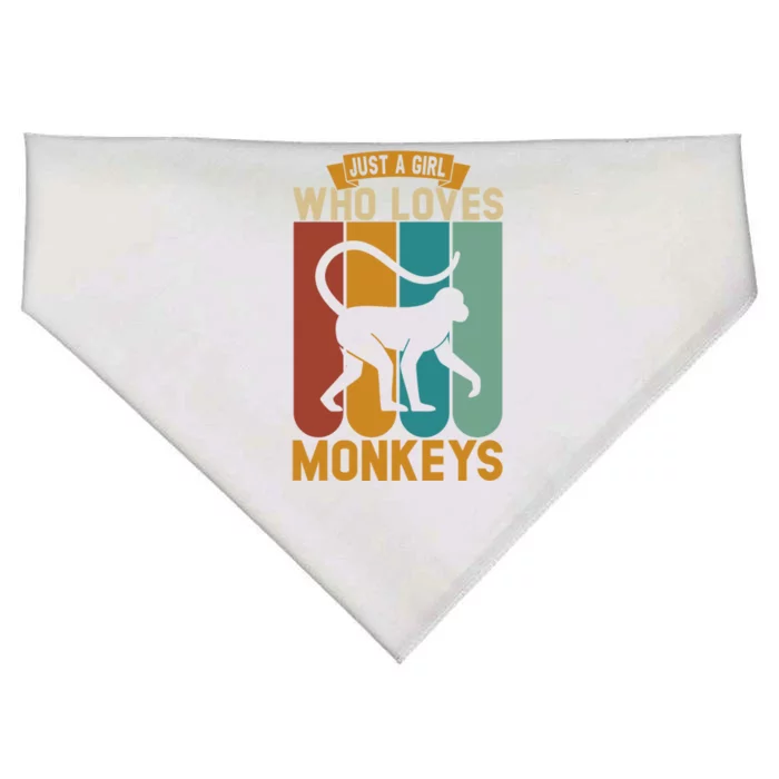 Just A Who Loves Monkeys Cute Gift USA-Made Doggie Bandana