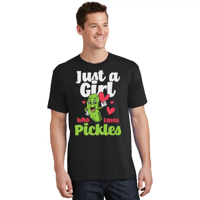 Just A Who Loves Pickles Pickle Lover Cucumber Vegan T-Shirt