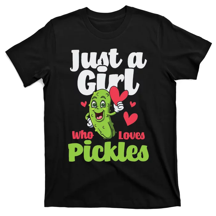 Just A Who Loves Pickles Pickle Lover Cucumber Vegan T-Shirt