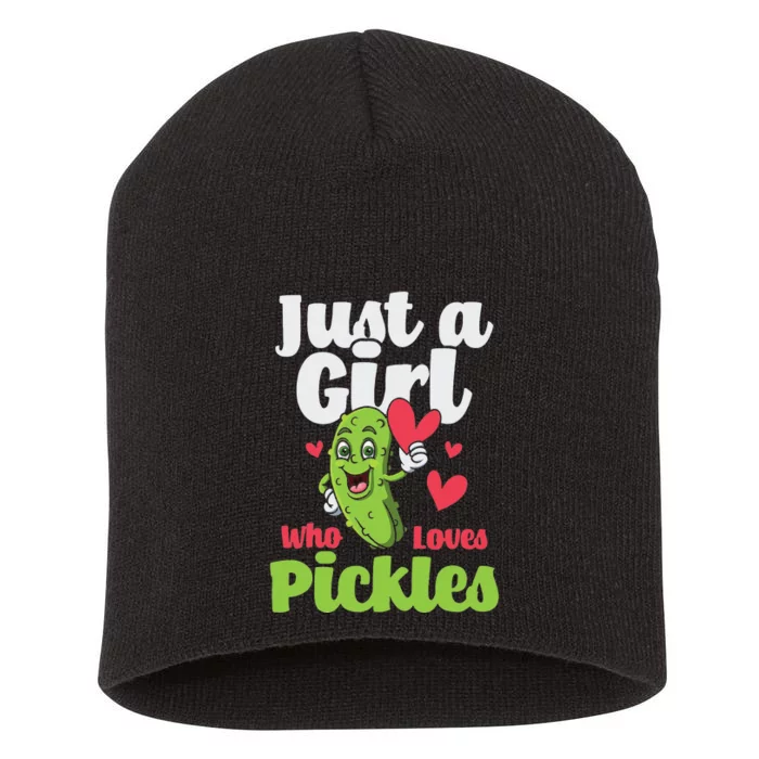 Just A Who Loves Pickles Pickle Lover Cucumber Vegan Short Acrylic Beanie