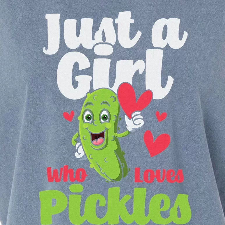 Just A Who Loves Pickles Pickle Lover Cucumber Vegan Garment-Dyed Women's Muscle Tee