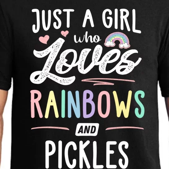 Just A Who Loves Rainbows And Pickles Rainbow Gift Pajama Set