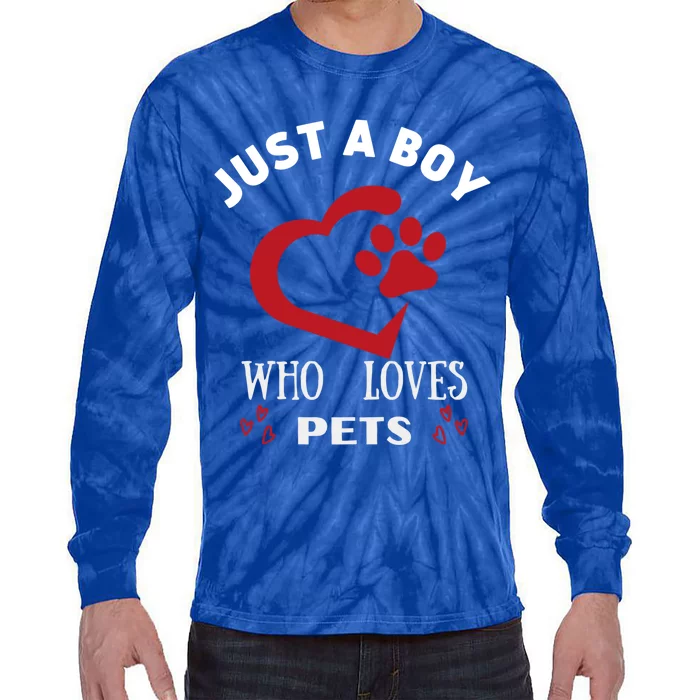 Just A Who Loves Cats Valentines Day Cats Funny Gift Tie-Dye Long Sleeve Shirt