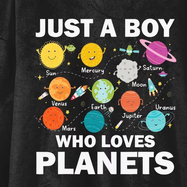 Just A Who Loves Planets Solar System Astrology Space Hooded Wearable Blanket