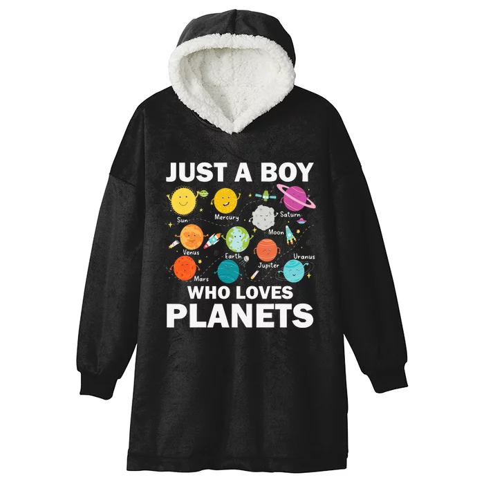 Just A Who Loves Planets Solar System Astrology Space Hooded Wearable Blanket