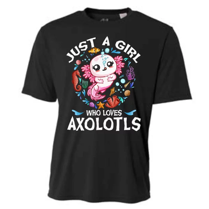 Just a  Who Loves Axolotls Cooling Performance Crew T-Shirt