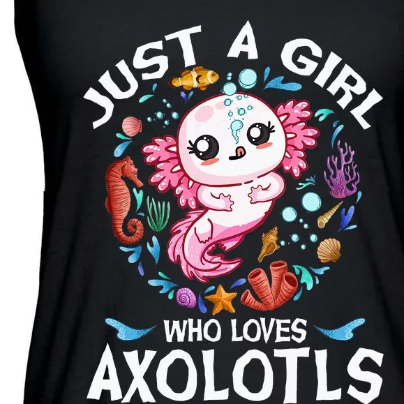 Just a  Who Loves Axolotls Ladies Essential Flowy Tank