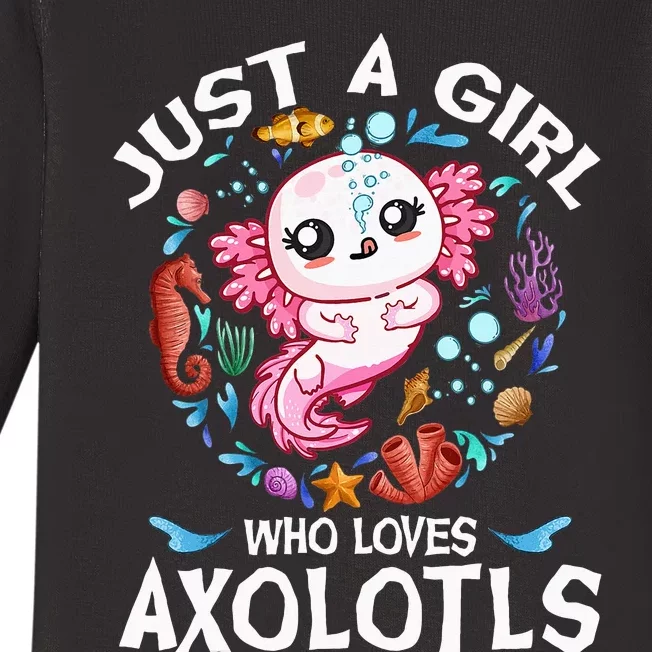 Just a  Who Loves Axolotls Baby Long Sleeve Bodysuit