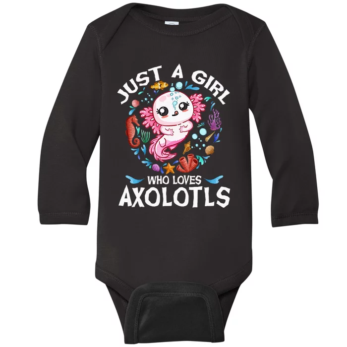 Just a  Who Loves Axolotls Baby Long Sleeve Bodysuit