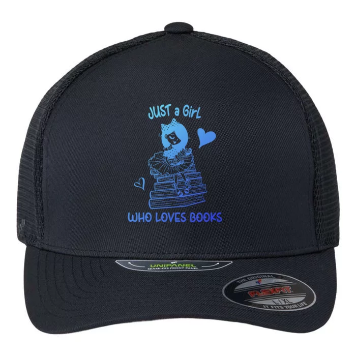 Just A Who Loves Books Reading Book Cute Heart Bookish Gift Flexfit Unipanel Trucker Cap