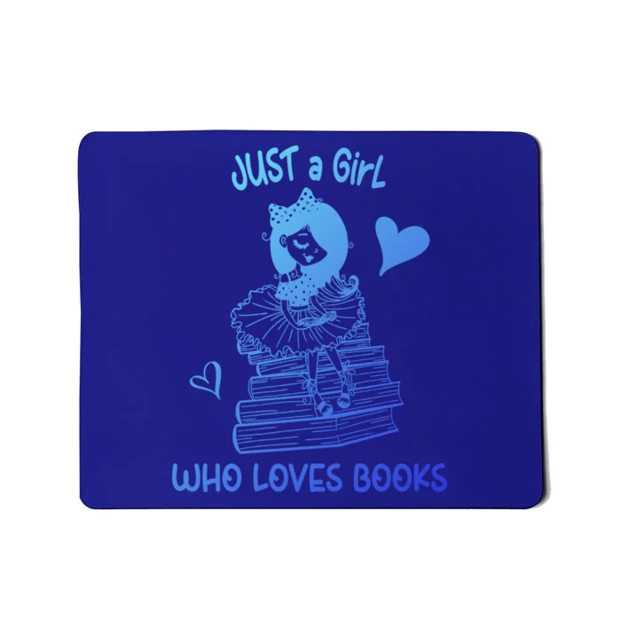 Just A Who Loves Books Reading Book Cute Heart Bookish Gift Mousepad