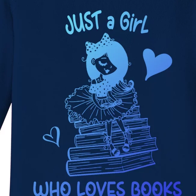 Just A Who Loves Books Reading Book Cute Heart Bookish Gift Baby Long Sleeve Bodysuit