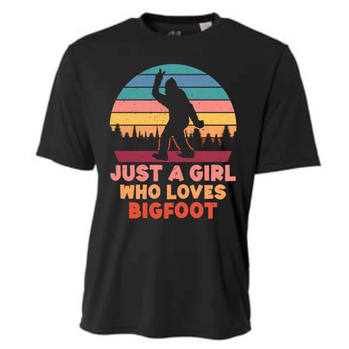 Just A Who Loves Bigfoot Big Foot Sasquatch Gift Cooling Performance Crew T-Shirt