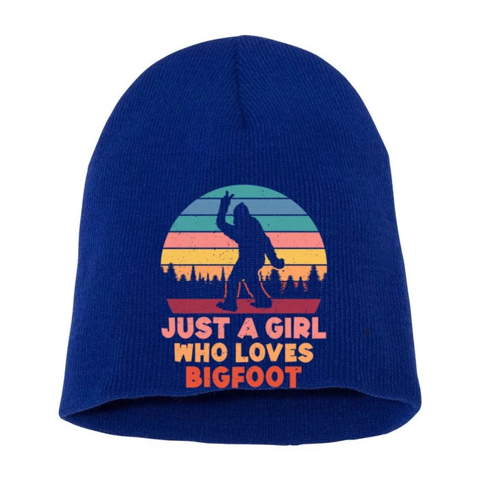 Just A Who Loves Bigfoot Big Foot Sasquatch Gift Short Acrylic Beanie