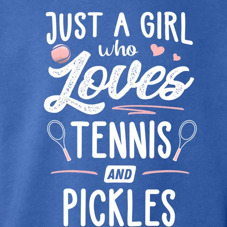 Just A Who Loves Tennis And Pickles Gift Cute Gift Toddler Hoodie