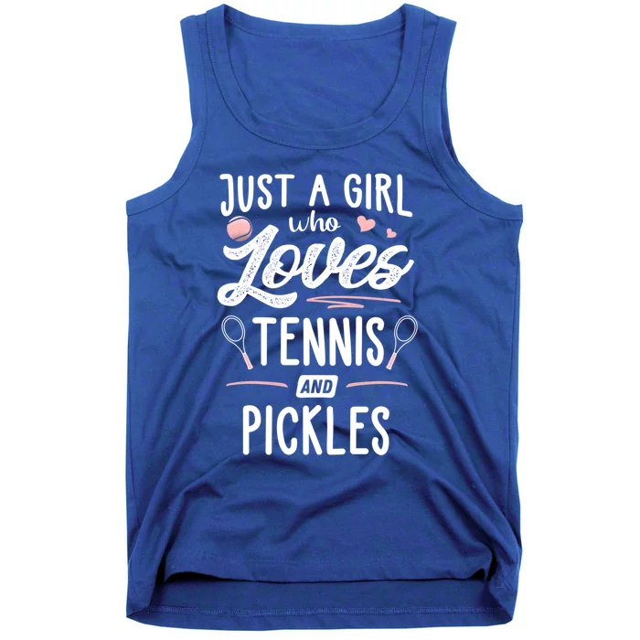 Just A Who Loves Tennis And Pickles Gift Cute Gift Tank Top