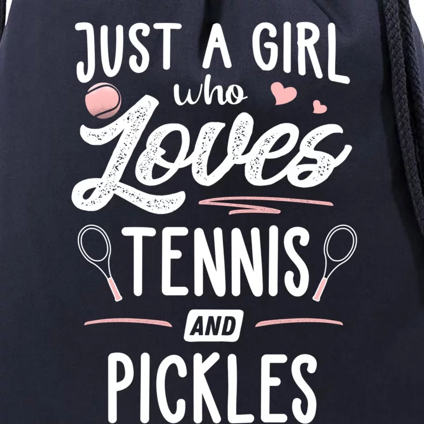 Just A Who Loves Tennis And Pickles Gift Cute Gift Drawstring Bag