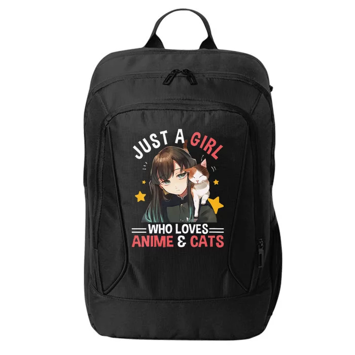 Just A Who Loves Anime & Cats Cute Gifts Teenager City Backpack