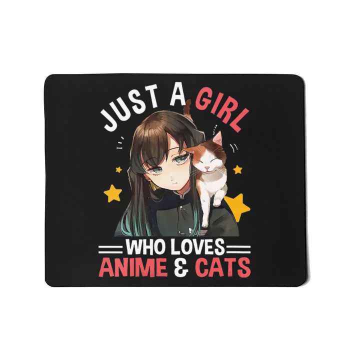 Just A Who Loves Anime & Cats Cute Gifts Teenager Mousepad