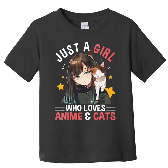 Just A Who Loves Anime & Cats Cute Gifts Teenager Toddler T-Shirt