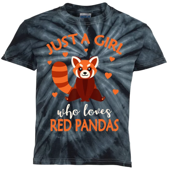 Just A Who Loves Red Pandas Red Panda Kids Tie-Dye T-Shirt