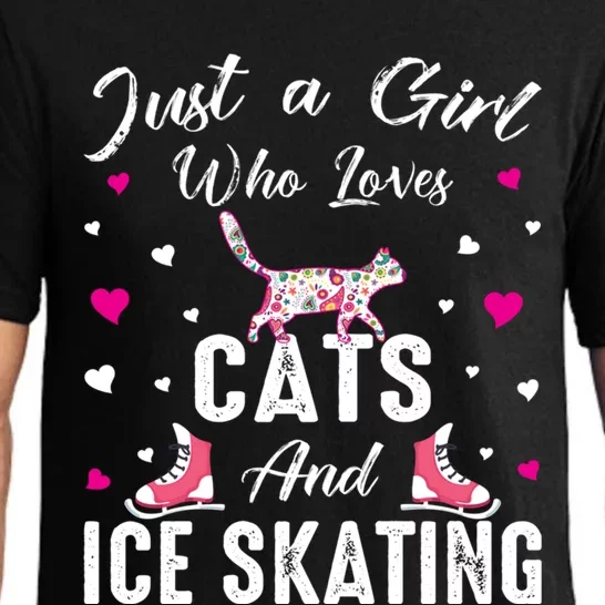 Just A Who Loves Cats And Ice Skating Skate Gift Pajama Set