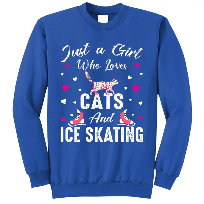 Just A Who Loves Cats And Ice Skating Skate Gift Sweatshirt