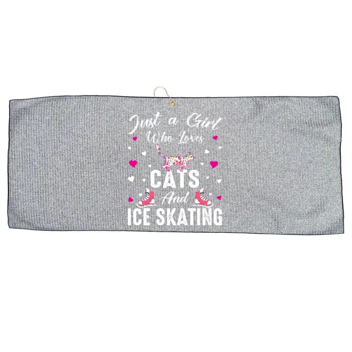 Just A Who Loves Cats And Ice Skating Skate Gift Large Microfiber Waffle Golf Towel