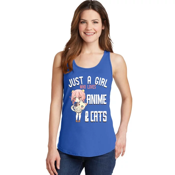 Just A Who Loves Anime And Cats Lover For N Gift Ladies Essential Tank