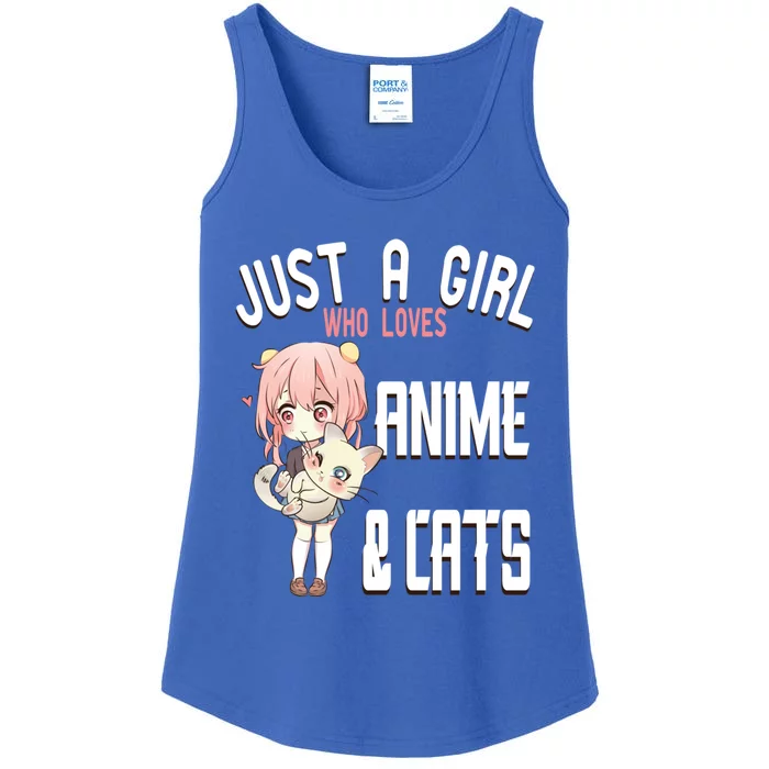 Just A Who Loves Anime And Cats Lover For N Gift Ladies Essential Tank