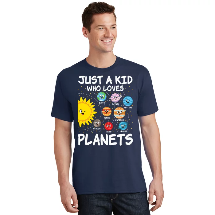 Just A Who Loves Planets Space Solar System Boy Girl T-Shirt